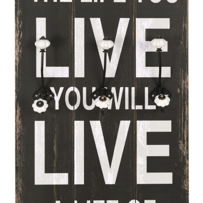 Porte-manteau mural avec 6 crochets 120 x 40 cm LOVE LIVE – Image 3