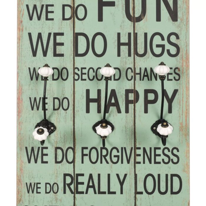 Porte-manteau mural avec 6 crochets 120 x 40 cm HAPPY LOVE – Image 3