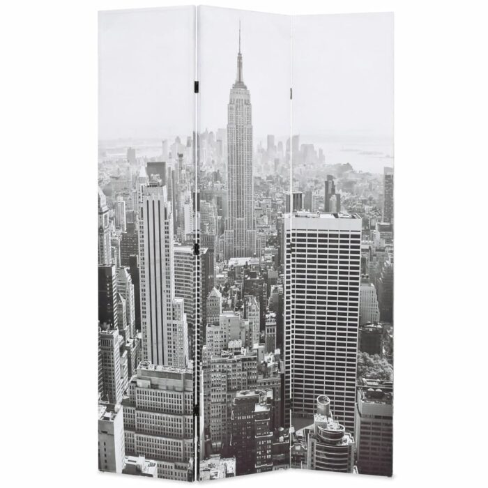 Cloison de séparation pliable 120x170 cm New York Noir et blanc – Image 1