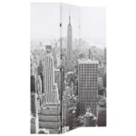 Cloison de séparation pliable 120x170 cm New York Noir et blanc – Image 2