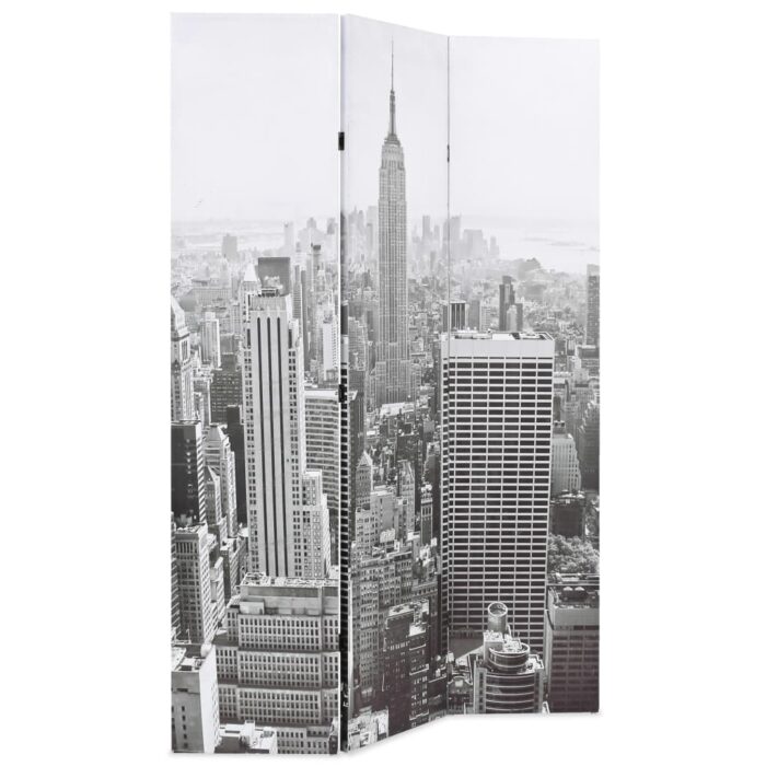 Cloison de séparation pliable 120x170 cm New York Noir et blanc – Image 2