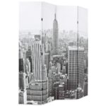 Cloison de séparation pliable 160x170 cm New York Noir et blanc – Image 2
