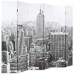 Cloison de séparation pliable 228x170 cm New York Noir et blanc – Image 2