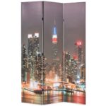Cloison de séparation pliable 120x170 cm New York la nuit
