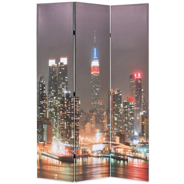 Cloison de séparation pliable 120x170 cm New York la nuit – Image 1