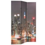 Cloison de séparation pliable 120x170 cm New York la nuit – Image 2
