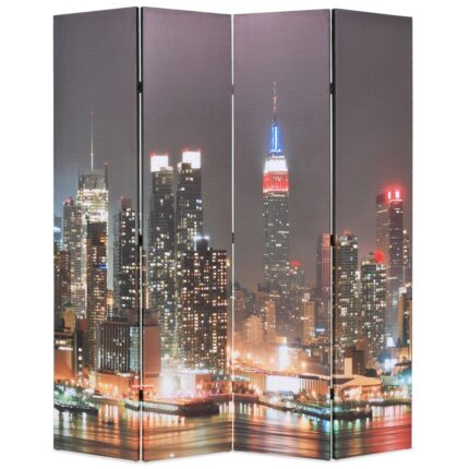 Cloison de séparation pliable 160x170 cm New York la nuit