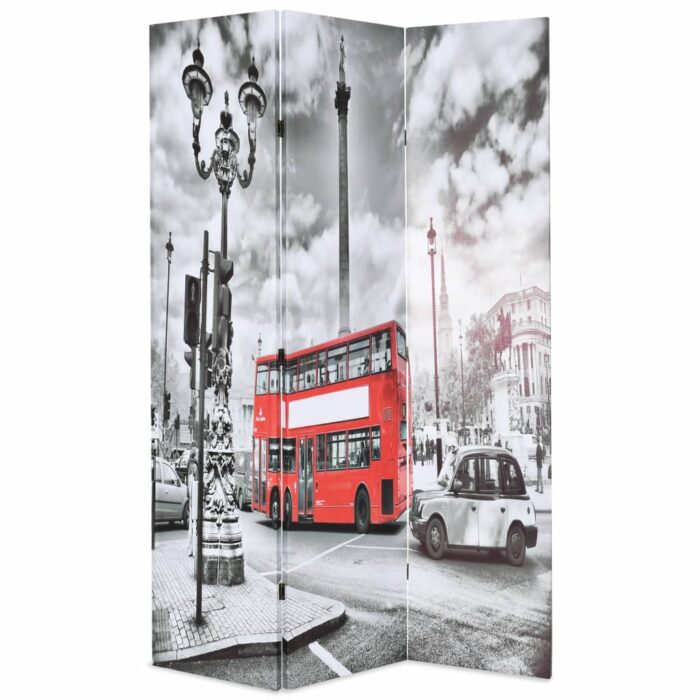Cloison de séparation 120 x 170 cm Bus londonien Noir et blanc – Image 1