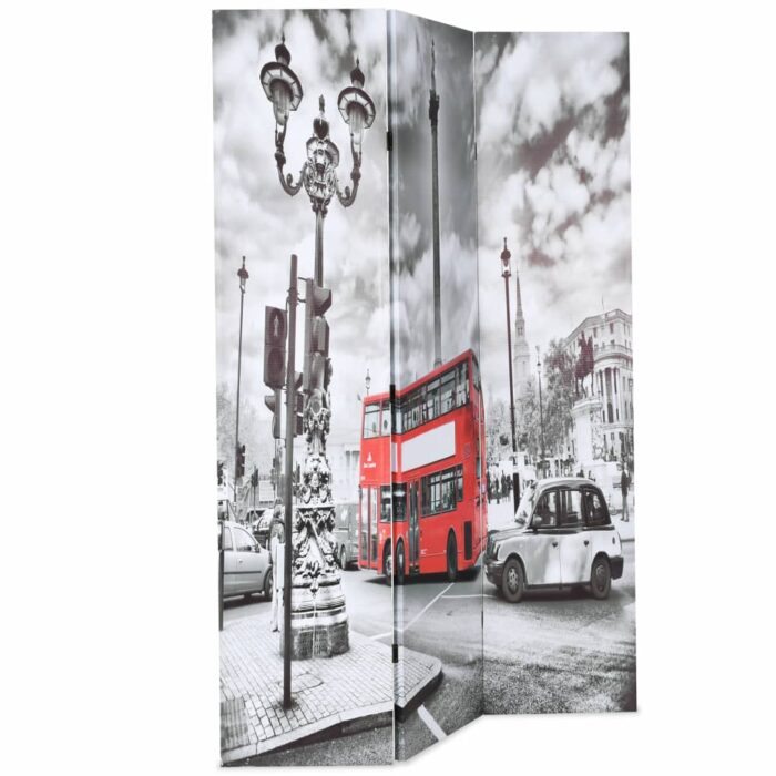 Cloison de séparation 120 x 170 cm Bus londonien Noir et blanc – Image 2