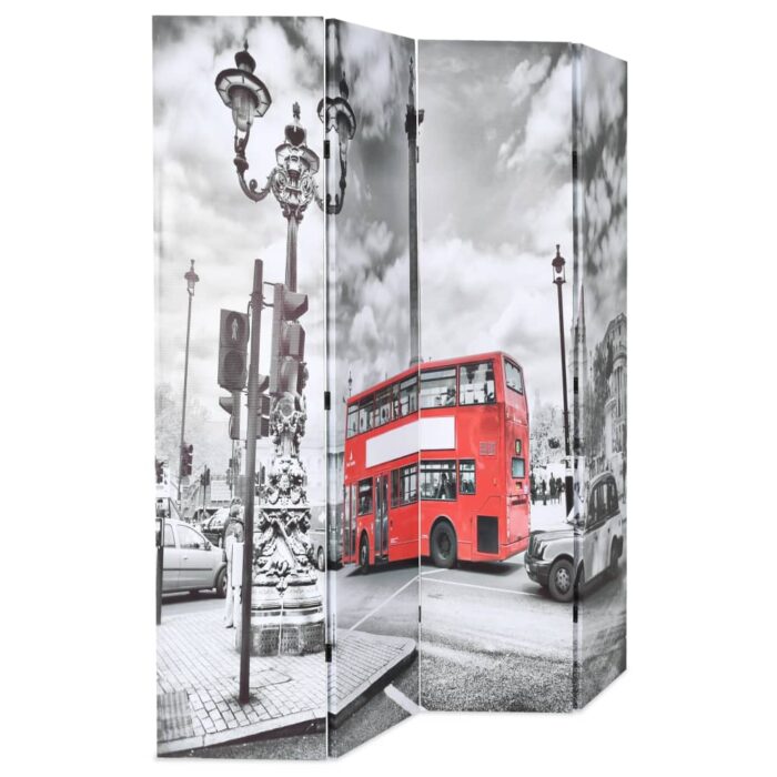 Cloison de séparation 160 x 170 cm Bus londonien Noir et blanc – Image 2
