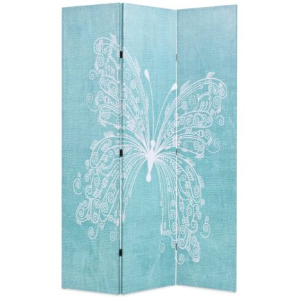 Cloison de séparation pliable 120 x 170 cm Papillon Bleu
