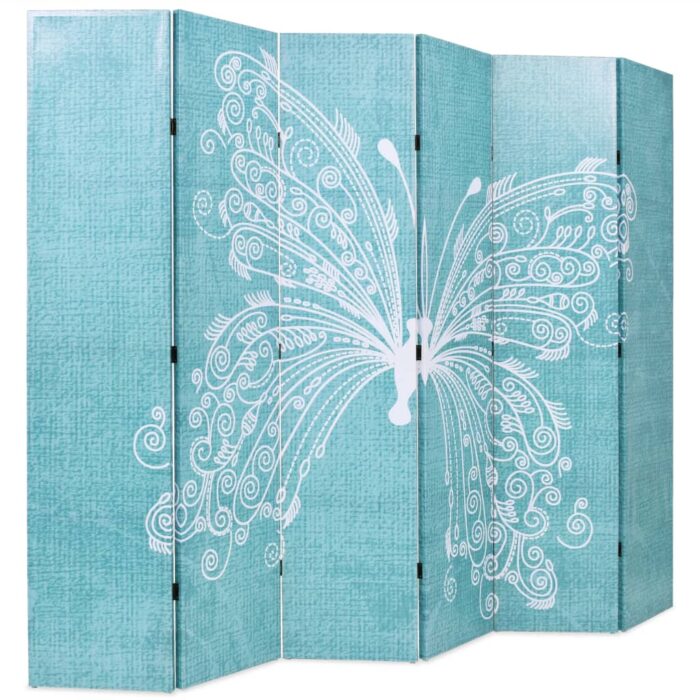Cloison de séparation pliable 228 x 170 cm Papillon Bleu – Image 2
