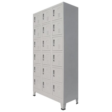 Armoire à casier avec 18 compartiments Métal 90x40x180 cm