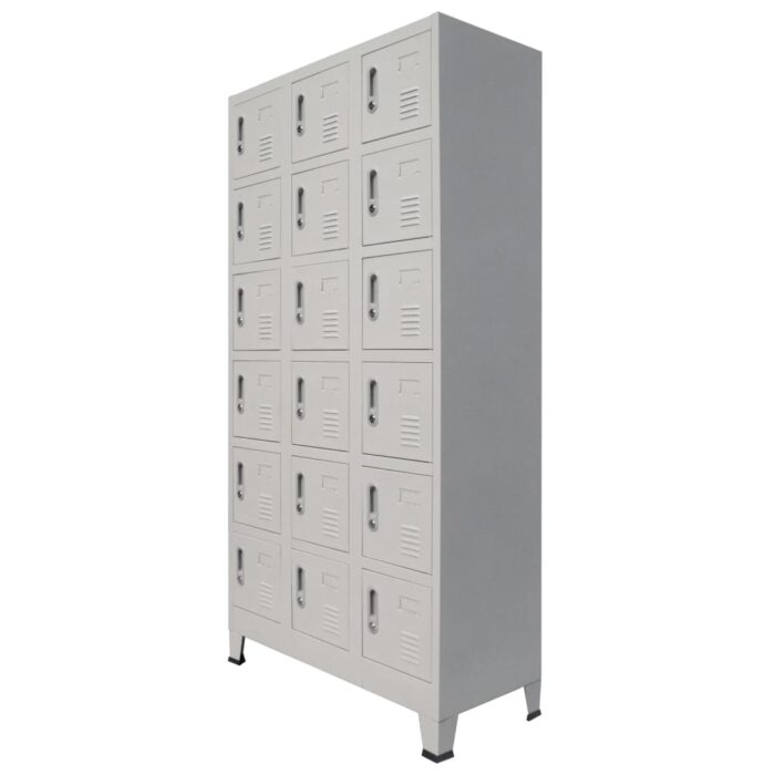 Armoire à casier avec 18 compartiments Métal 90x40x180 cm – Image 1