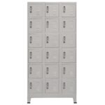 Armoire à casier avec 18 compartiments Métal 90x40x180 cm – Image 2