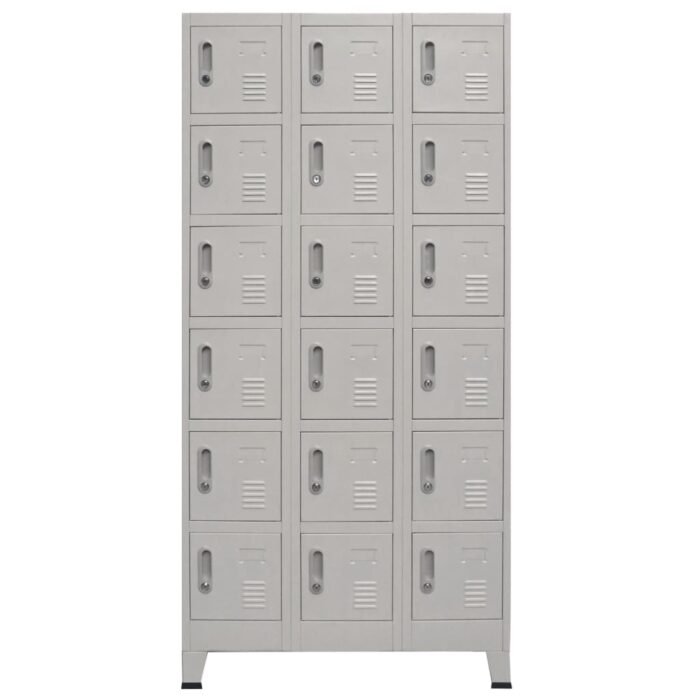 Armoire à casier avec 18 compartiments Métal 90x40x180 cm – Image 2