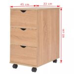 Meuble à tiroirs 33x45x60 cm Chêne – Image 5