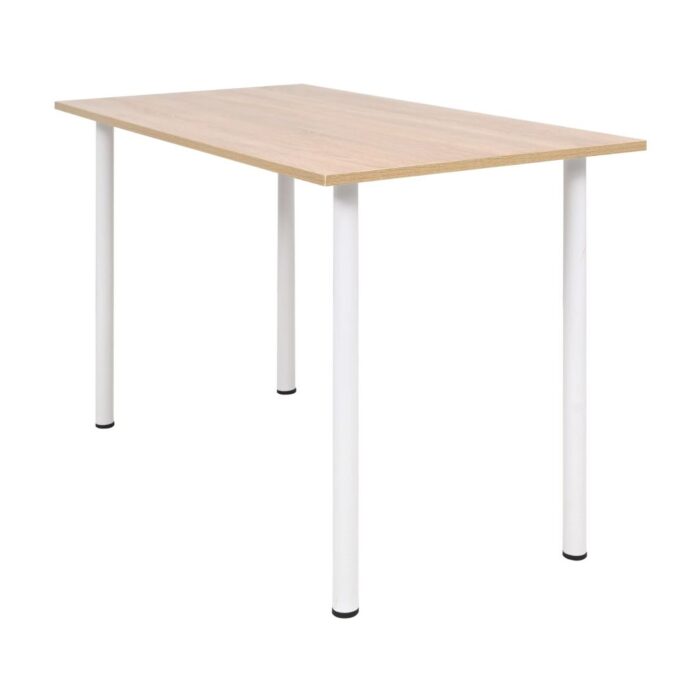 Table à manger 120x60x73 cm Chêne et blanc – Image 1