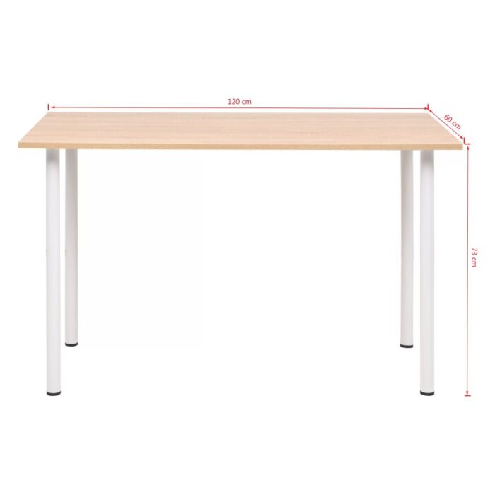 Table à manger 120x60x73 cm Chêne et blanc – Image 4