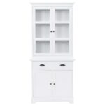 Vaisselier avec 4 portes MDF et Bois de pin 80x40x180 cm – Image 3