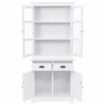 Vaisselier avec 4 portes MDF et Bois de pin 80x40x180 cm – Image 6