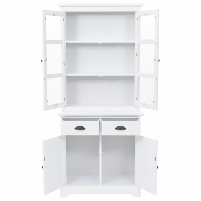 Vaisselier avec 4 portes MDF et Bois de pin 80x40x180 cm – Image 6