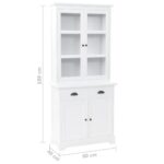 Vaisselier avec 4 portes MDF et Bois de pin 80x40x180 cm – Image 9