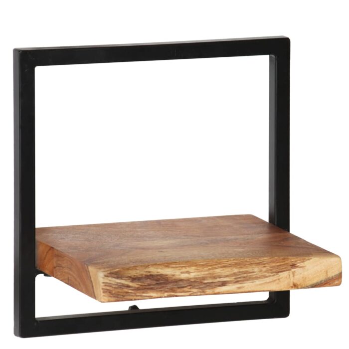 Set d'étagères murales 5 pcs Bois d'acacia massif et acier – Image 3