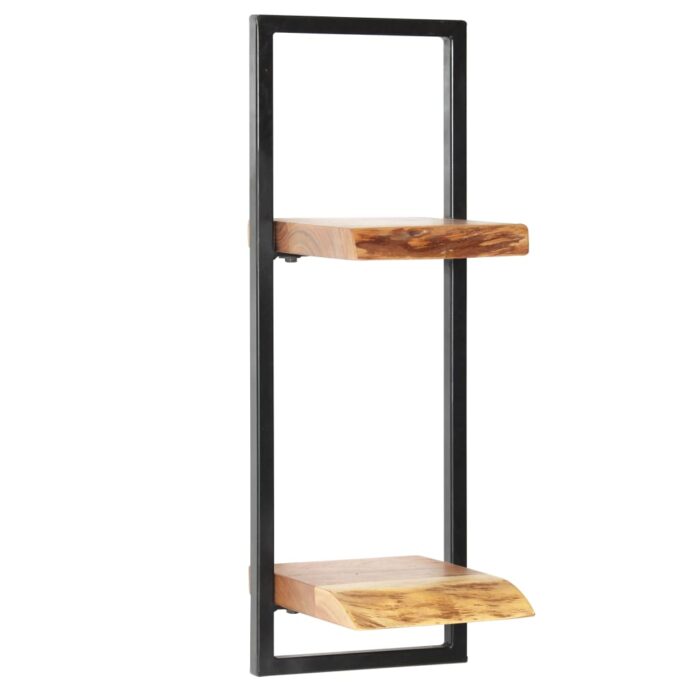 Set d'étagères murales 5 pcs Bois d'acacia massif et acier – Image 5