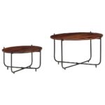 Ensemble de table basse 2 pcs Bois massif 60x35 cm – Image 10