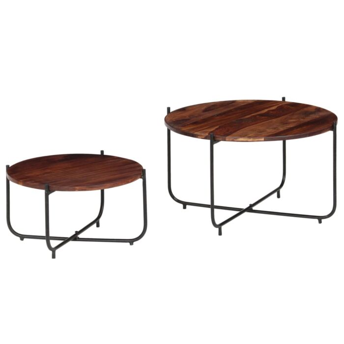 Ensemble de table basse 2 pcs Bois massif 60x35 cm – Image 11