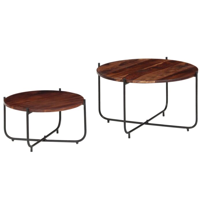 Ensemble de table basse 2 pcs Bois massif 60x35 cm – Image 12