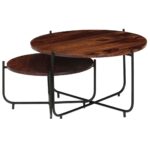 Ensemble de table basse 2 pcs Bois massif 60x35 cm – Image 2