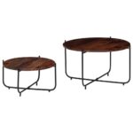 Ensemble de table basse 2 pcs Bois massif 60x35 cm – Image 8