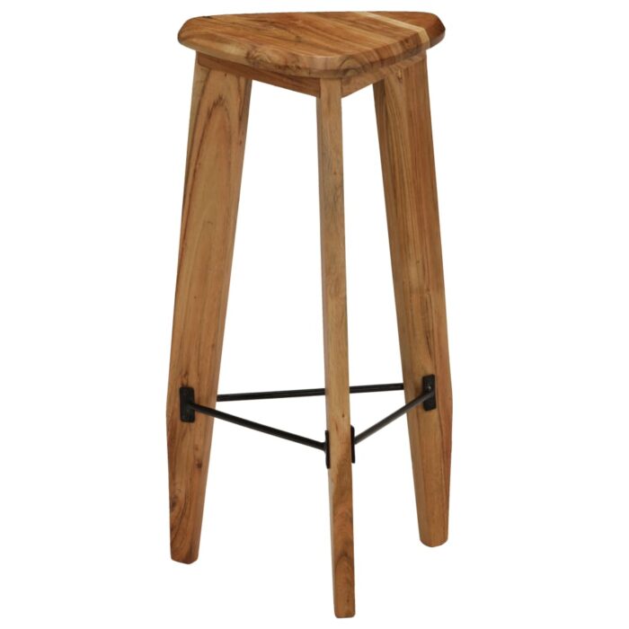 Tabourets de bar lot de 2 bois d'acacia massif – Image 12