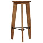 Tabourets de bar lot de 2 bois d'acacia massif – Image 2