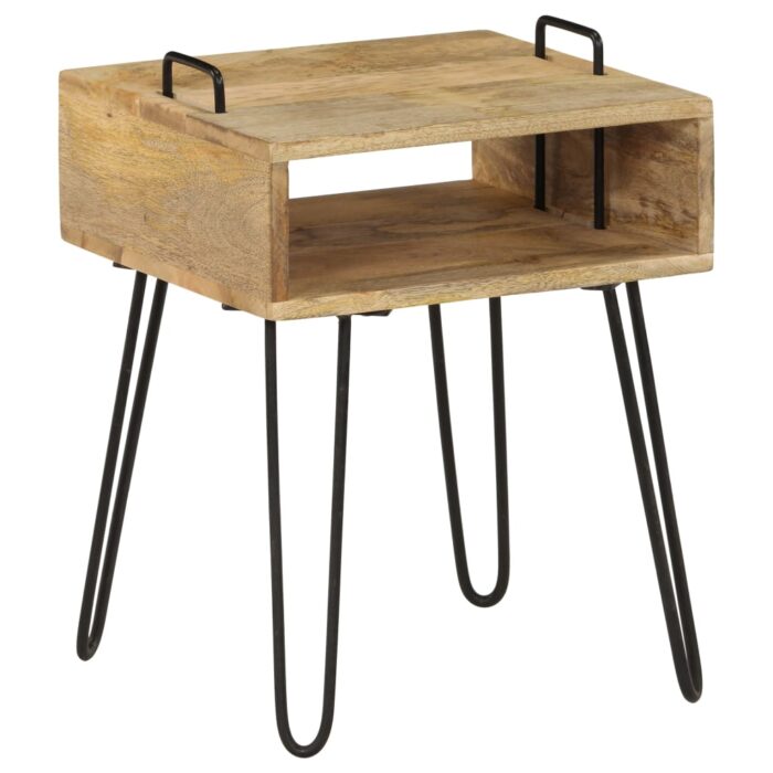 Table de chevet Bois de manguier massif 40 x 34 x 47 cm – Image 1