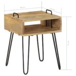 Table de chevet Bois de manguier massif 40 x 34 x 47 cm – Image 10