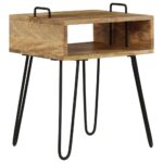 Table de chevet Bois de manguier massif 40 x 34 x 47 cm – Image 2