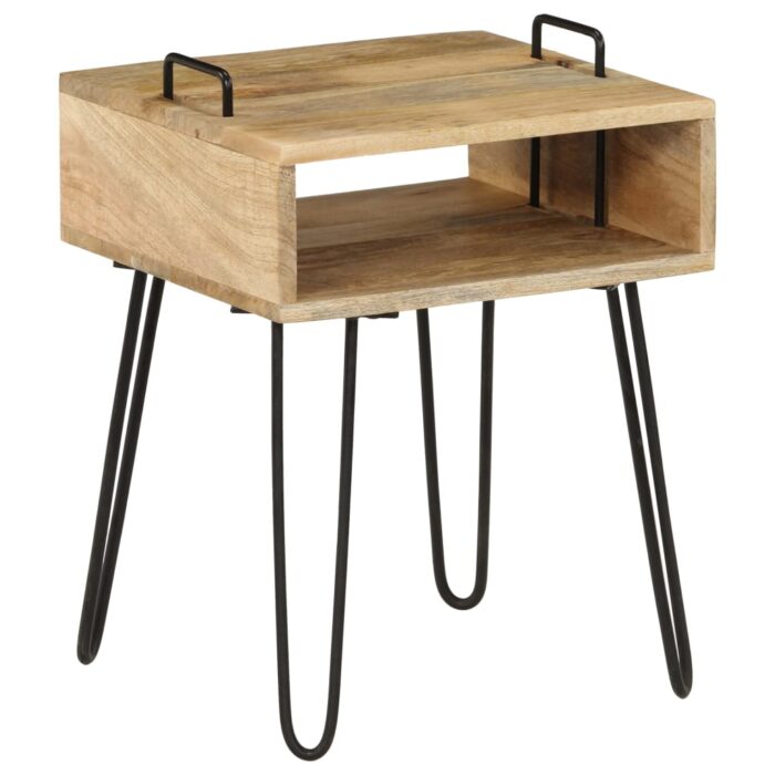 Table de chevet Bois de manguier massif 40 x 34 x 47 cm – Image 6