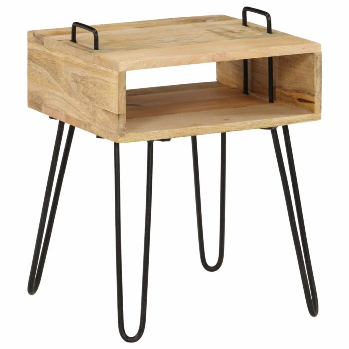 Table de chevet Bois de manguier massif 40 x 34 x 47 cm – Image 7