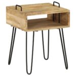 Table de chevet Bois de manguier massif 40 x 34 x 47 cm – Image 8