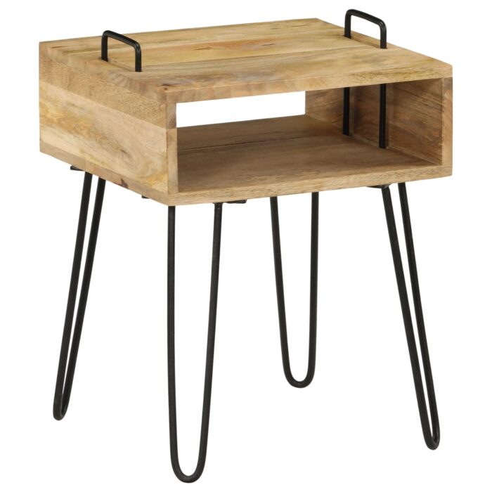 Table de chevet Bois de manguier massif 40 x 34 x 47 cm – Image 8