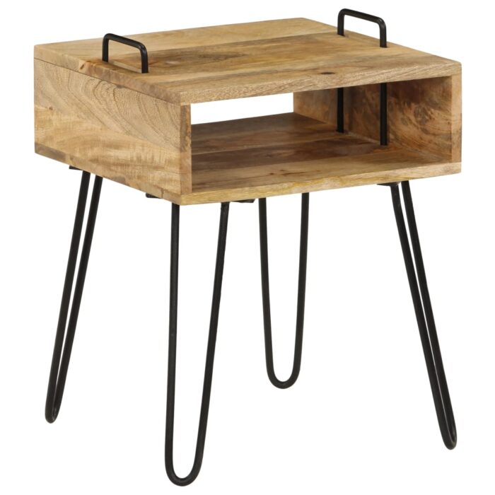 Table de chevet Bois de manguier massif 40 x 34 x 47 cm – Image 9