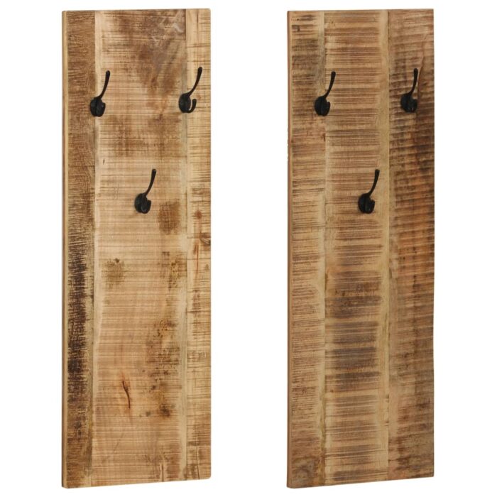 VXL8718475594680_a_en_hd_1.jpg Porte-manteau mural 2 pcs Bois de manguier massif 36x110x3 cm – Image 1