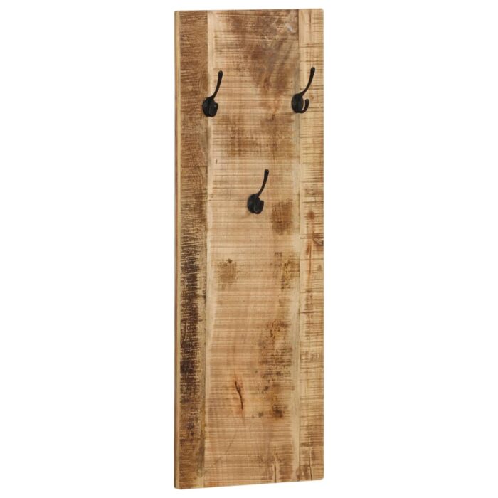 Porte-manteau mural 2 pcs Bois de manguier massif 36x110x3 cm – Image 3