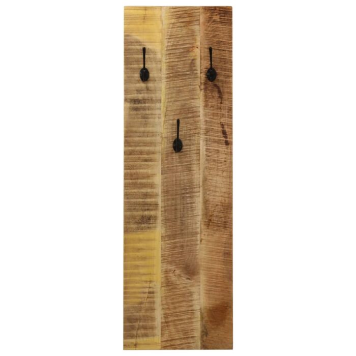 Porte-manteau mural 2 pcs Bois de manguier massif 36x110x3 cm – Image 4