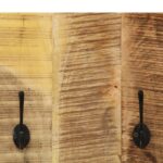 Porte-manteau mural 2 pcs Bois de manguier massif 36x110x3 cm – Image 6