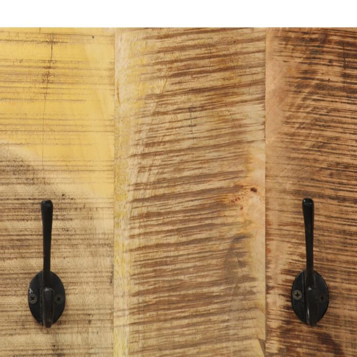 Porte-manteau mural 2 pcs Bois de manguier massif 36x110x3 cm – Image 6