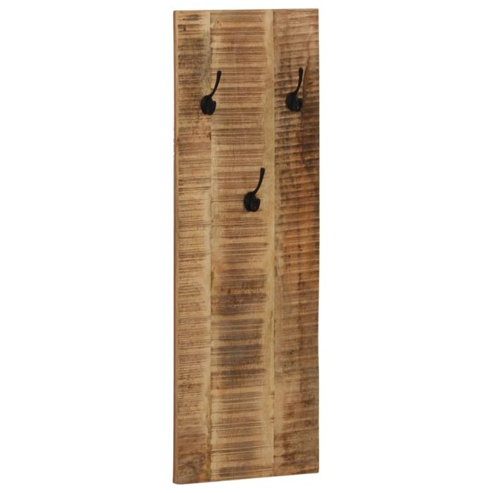 Porte-manteau mural 2 pcs Bois de manguier massif 36x110x3 cm – Image 7